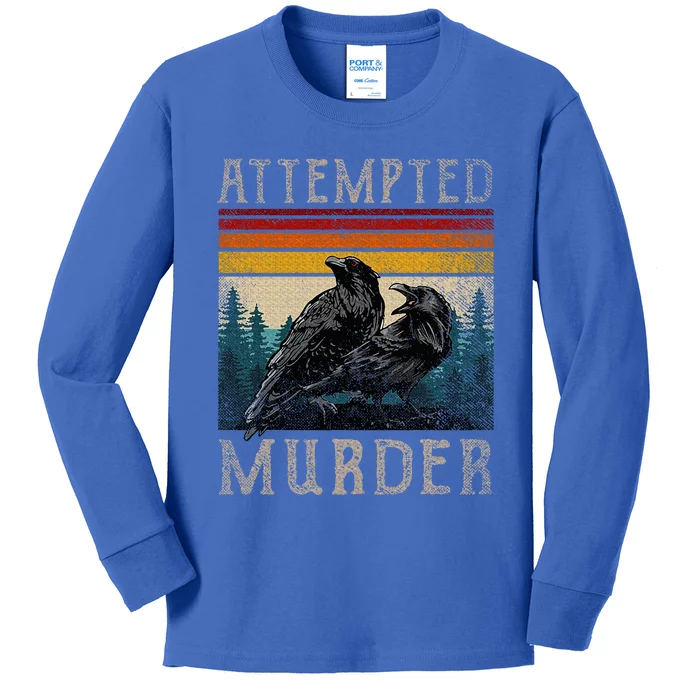 Attempted Murder Crows & Edgar Allen Poe Kids Long Sleeve Shirt