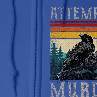 Attempted Murder Crows & Edgar Allen Poe Full Zip Hoodie