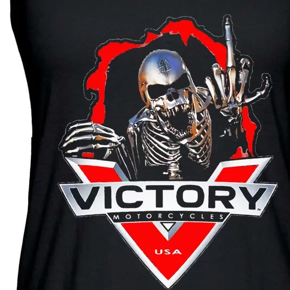 American Motor Cycles Victory Usa Skeleton Ladies Essential Flowy Tank