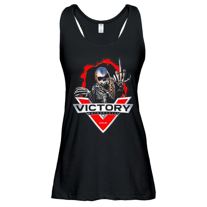 American Motor Cycles Victory Usa Skeleton Ladies Essential Flowy Tank