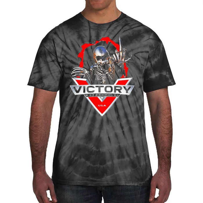 American Motor Cycles Victory Usa Skeleton Tie-Dye T-Shirt