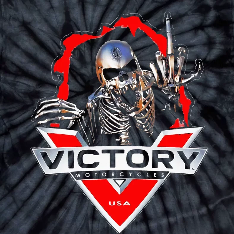 American Motor Cycles Victory Usa Skeleton Tie-Dye T-Shirt