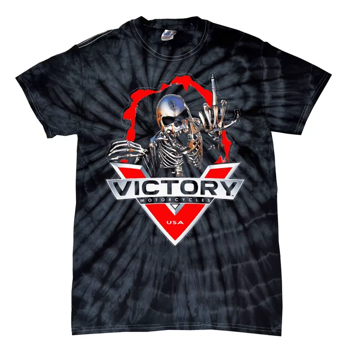 American Motor Cycles Victory Usa Skeleton Tie-Dye T-Shirt