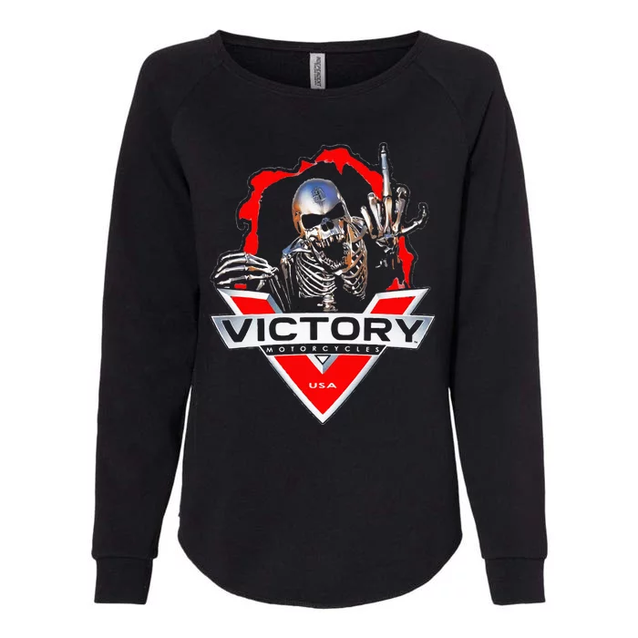 American Motor Cycles Victory USA Skeleton Funny Graphic Womens California Wash Sweatshirt