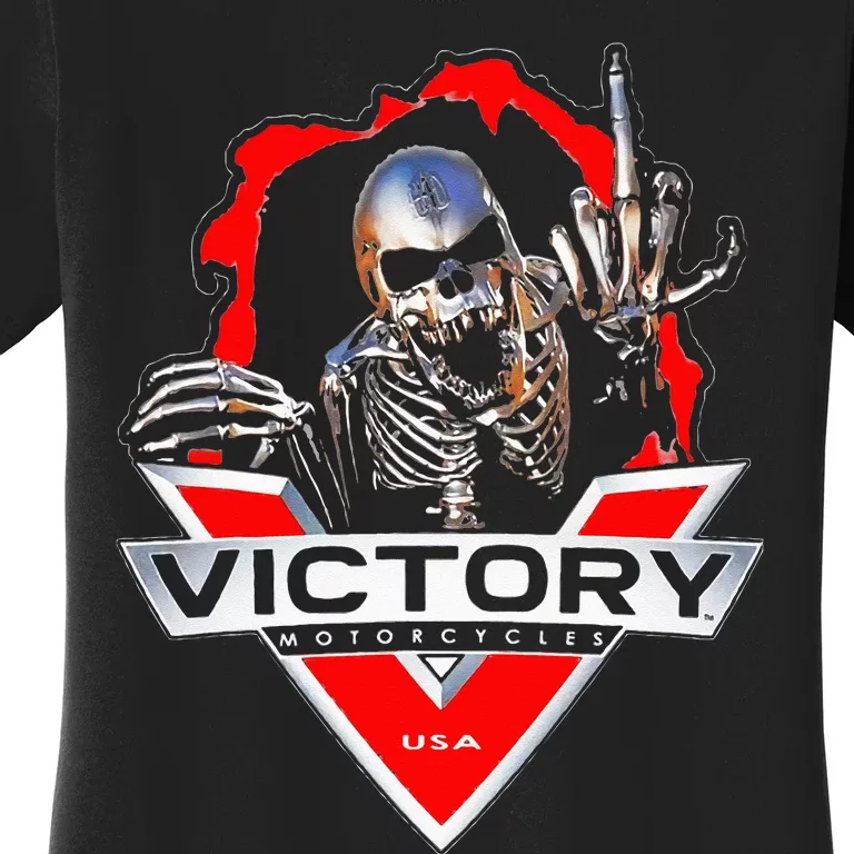 American Motor Cycles Victory USA Skeleton Funny Graphic Women's T-Shirt