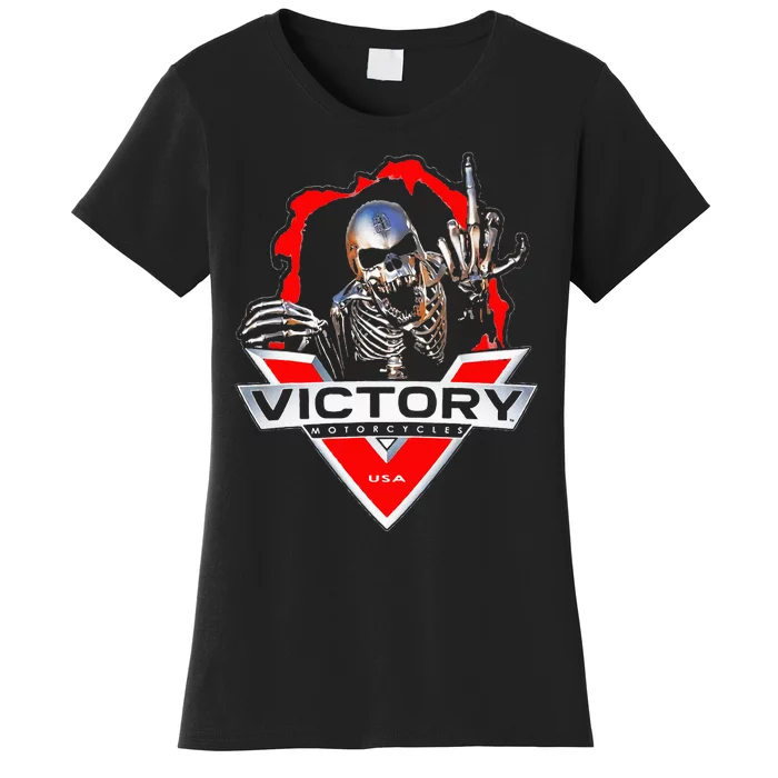 American Motor Cycles Victory USA Skeleton Funny Graphic Women's T-Shirt