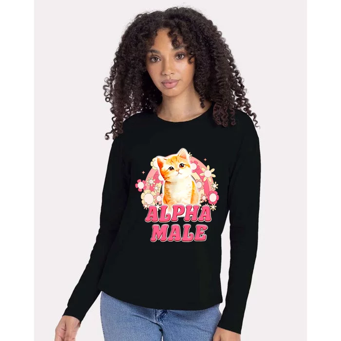 Alpha Male Cat Kitten Funny For Men Women Womens Cotton Relaxed Long Sleeve T-Shirt