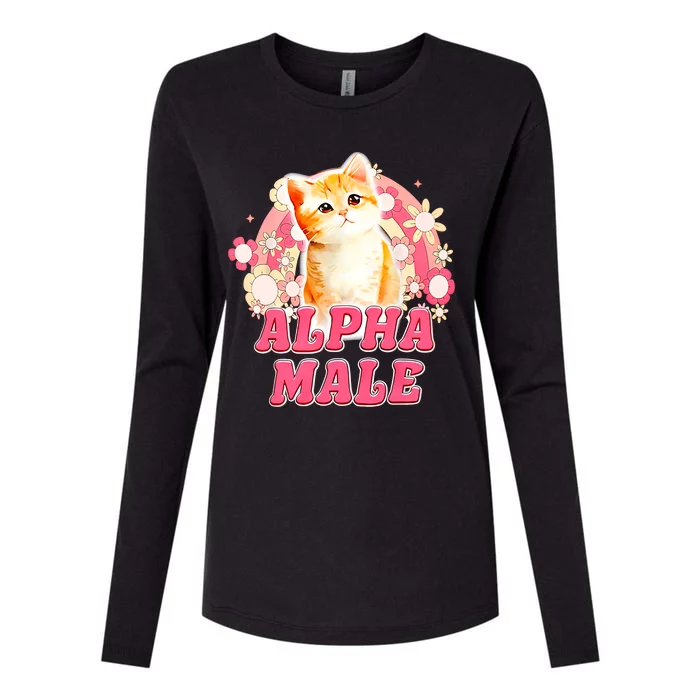 Alpha Male Cat Kitten Funny For Men Women Womens Cotton Relaxed Long Sleeve T-Shirt