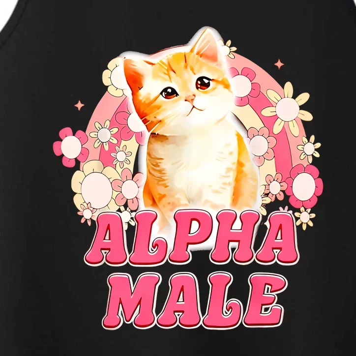 Alpha Male Cat Kitten Funny For Men Women Performance Tank