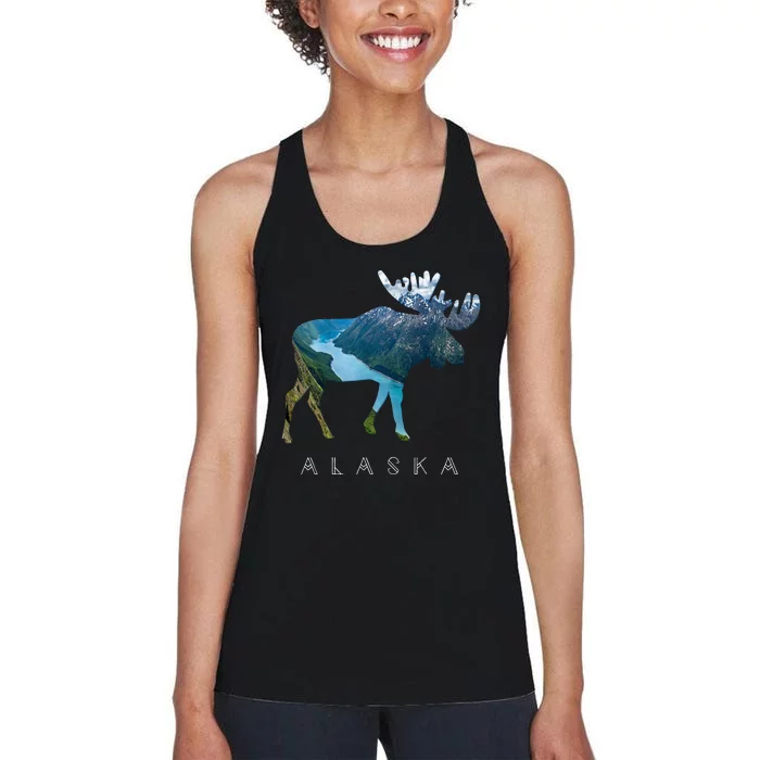 Alaska Moose Chugach National Forest State Park Souvenir Women's Racerback Tank