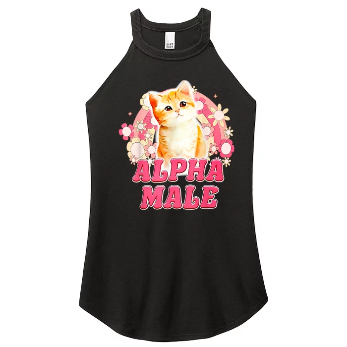 Alpha Male Cat Kitten Funny Women’s Perfect Tri Rocker Tank