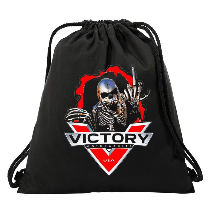 American Motor Cycles Victory Usa Skeleton Drawstring Bag