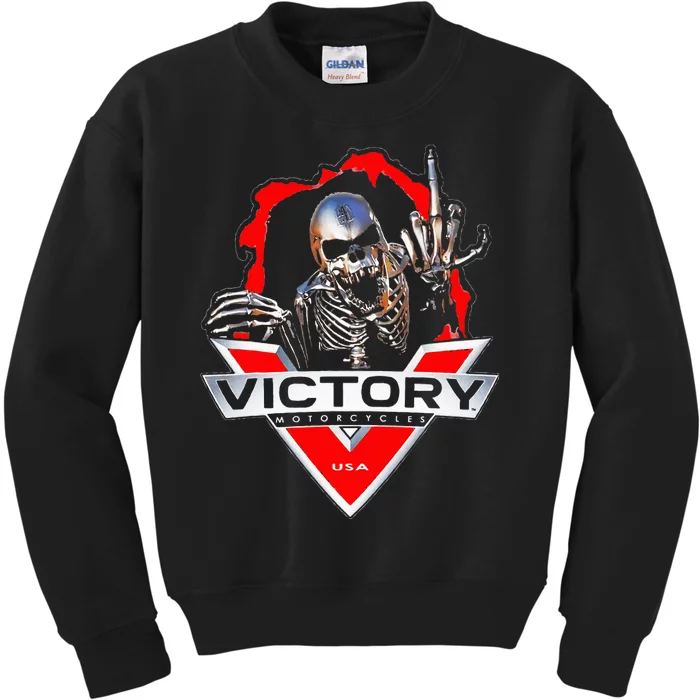 American Motor Cycles Victory Usa Skeleton Kids Sweatshirt