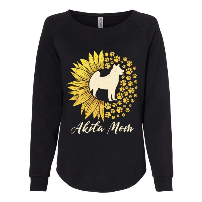 Akita Mom Dog Mom Sunflower American Akita Inu Gift Womens California Wash Sweatshirt