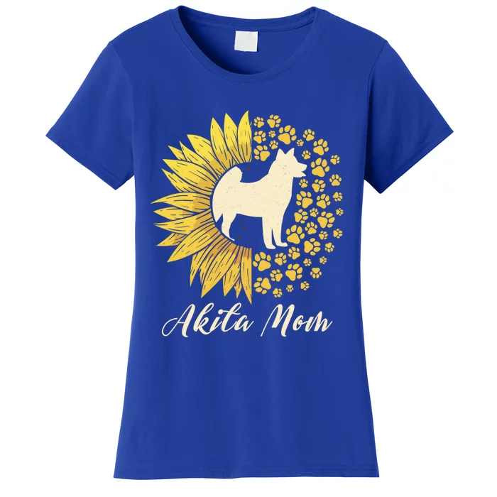 Akita Mom Dog Mom Sunflower American Akita Inu Gift Women's T-Shirt