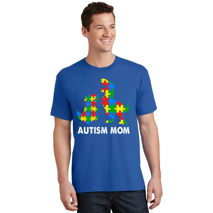 Autism Mom Dinosaur Lovers Dino Mommy Mama Autism Awareness Funny Gift T-Shirt