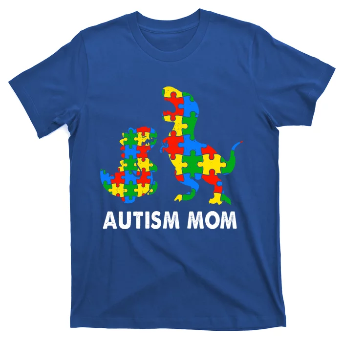 Autism Mom Dinosaur Lovers Dino Mommy Mama Autism Awareness Funny Gift T-Shirt