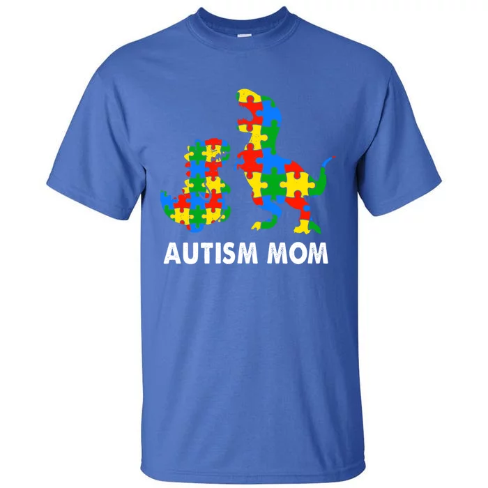 Autism Mom Dinosaur Lovers Dino Mommy Mama Autism Awareness Funny Gift Tall T-Shirt