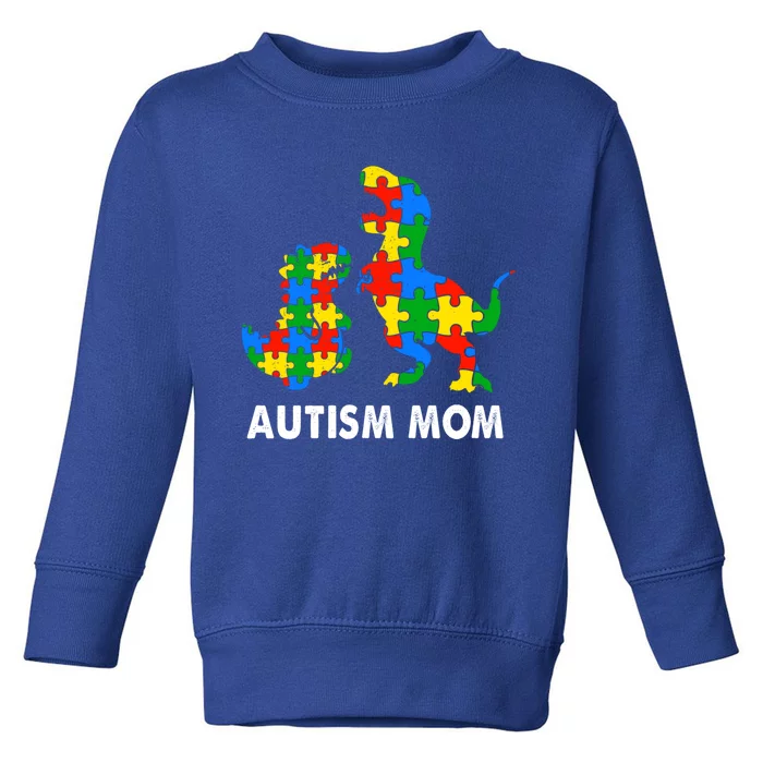 Autism Mom Dinosaur Lovers Dino Mommy Mama Autism Awareness Funny Gift Toddler Sweatshirt