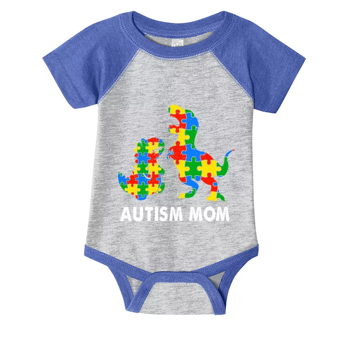 Autism Mom Dinosaur Lovers Dino Mommy Mama Autism Awareness Funny Gift Infant Baby Jersey Bodysuit