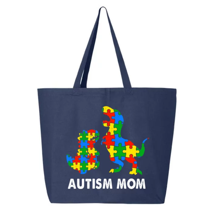 Autism Mom Dinosaur Lovers Dino Mommy Mama Autism Awareness Funny Gift 25L Jumbo Tote