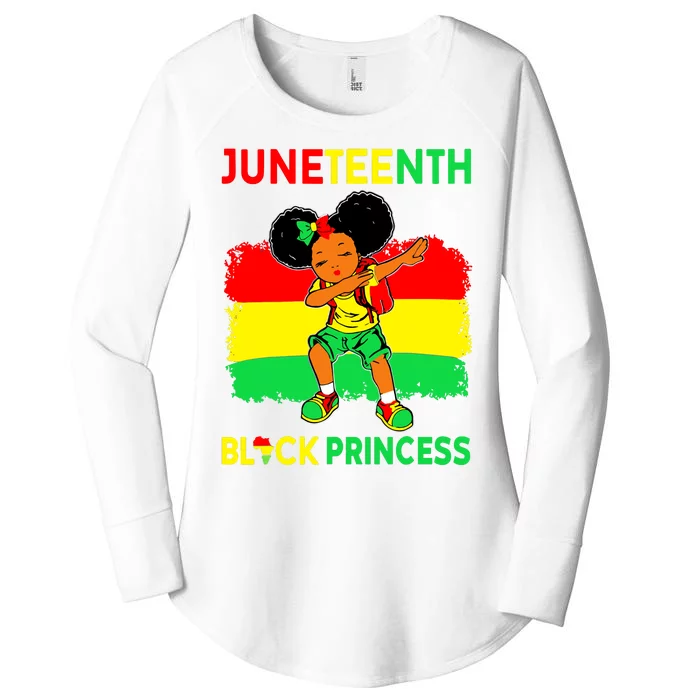 Afro Melanin Dabbing Girl Black Princess Juneteenth Women's Perfect Tri Tunic Long Sleeve Shirt