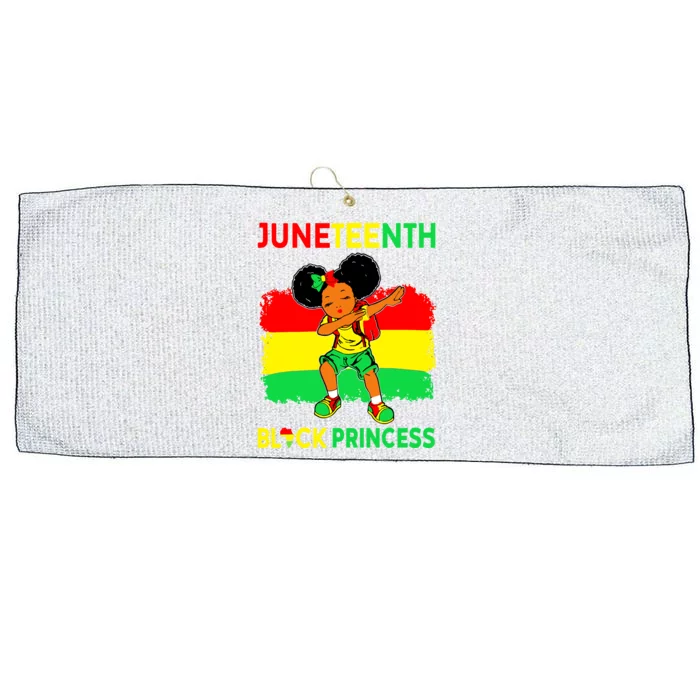 Afro Melanin Dabbing Girl Black Princess Juneteenth Large Microfiber Waffle Golf Towel