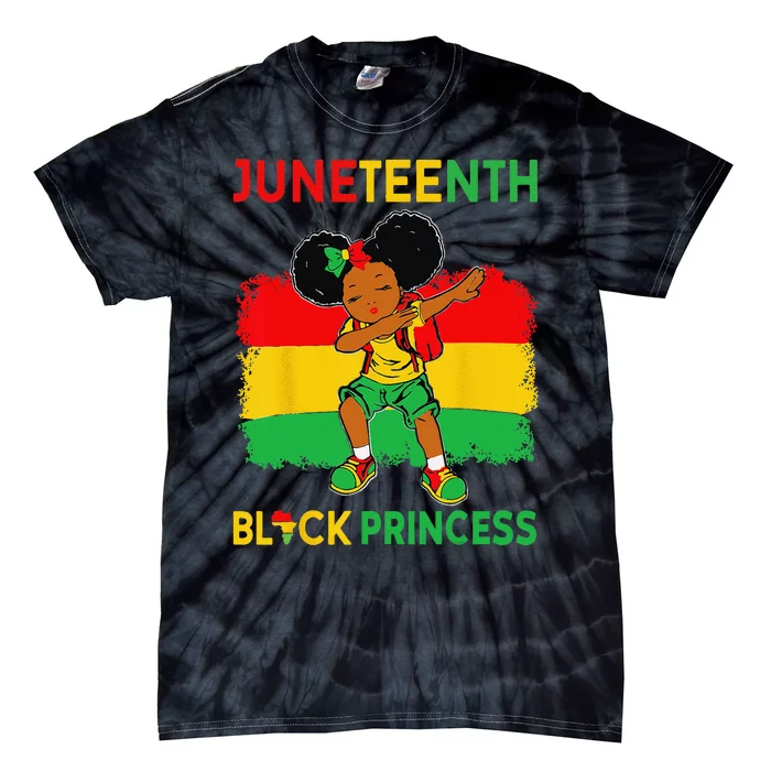 Afro melanin Dabbing Black Princess Juneteenth Tie-Dye T-Shirt