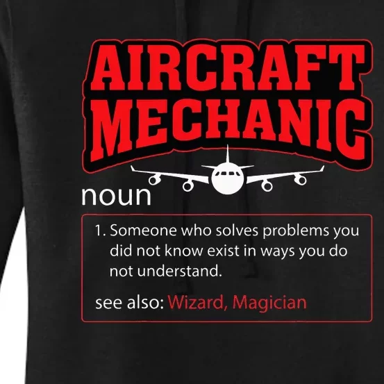 Aircraft Mechanic Definition Airplane Mechanic Women's Pullover Hoodie