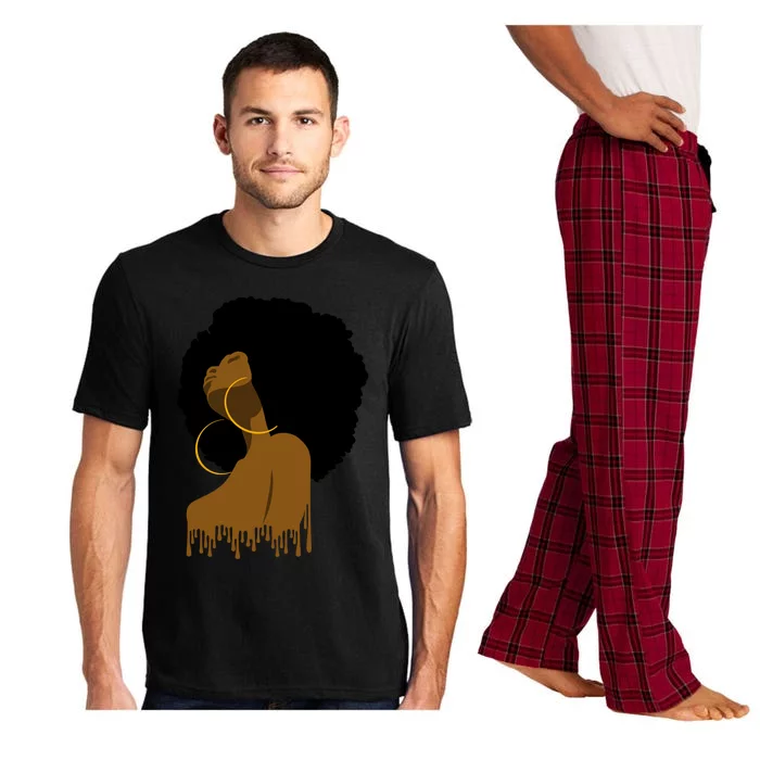 Afro Melanin Drippin African Art Black History Gift Pajama Set