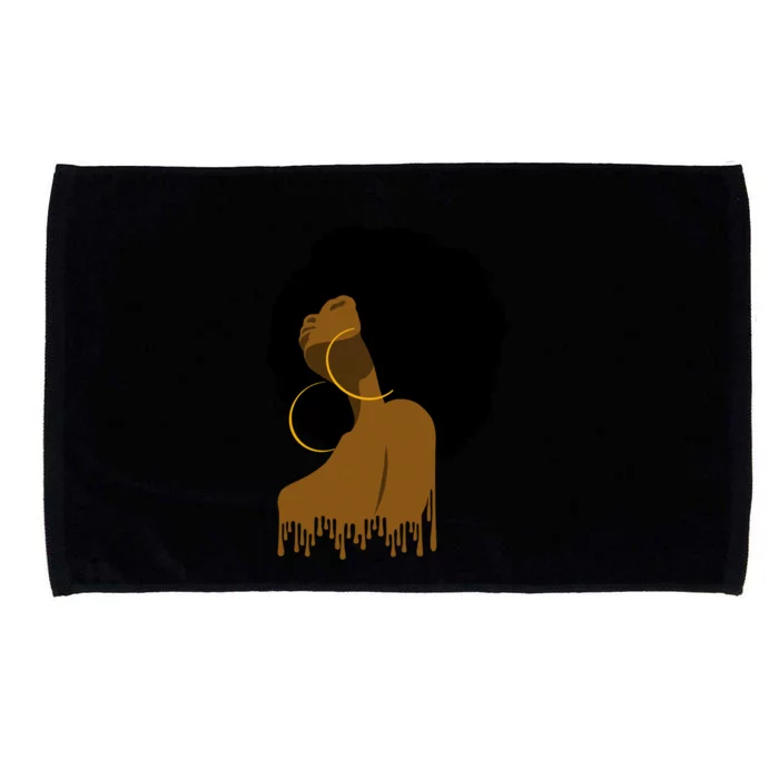 Afro Melanin Drippin African Art Black History Gift Microfiber Hand Towel