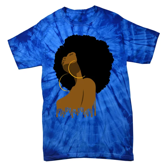 Afro Melanin Drippin African Art Black History Gift Tie-Dye T-Shirt