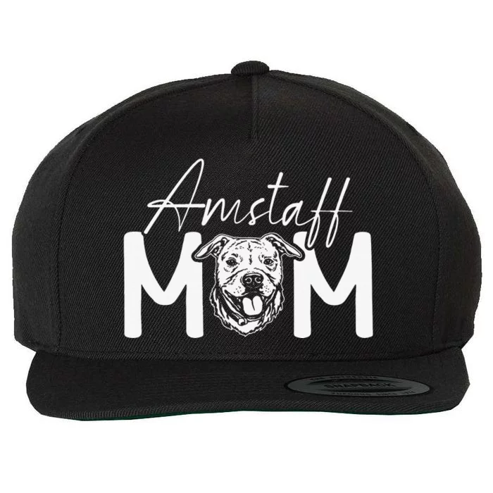 Amstaff Mom Dog Mom American Staffordshire Terrier Wool Snapback Cap