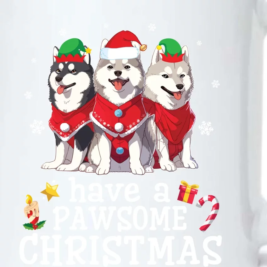 Alaskan Malamute Dogs Merry Mom Dad Have A Pawsome Christmas Gift Black Color Changing Mug