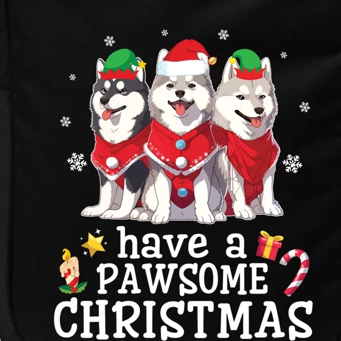 Alaskan Malamute Dogs Merry Mom Dad Have A Pawsome Christmas Gift Impact Tech Backpack