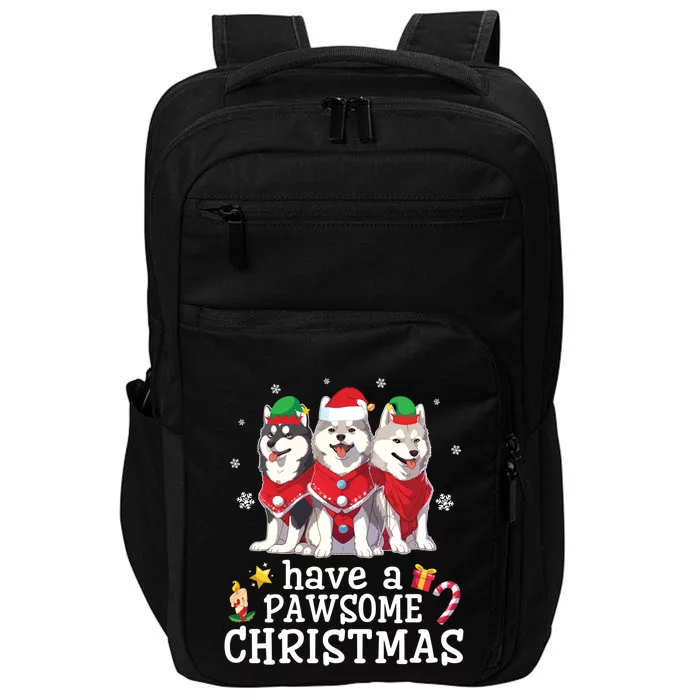 Alaskan Malamute Dogs Merry Mom Dad Have A Pawsome Christmas Gift Impact Tech Backpack