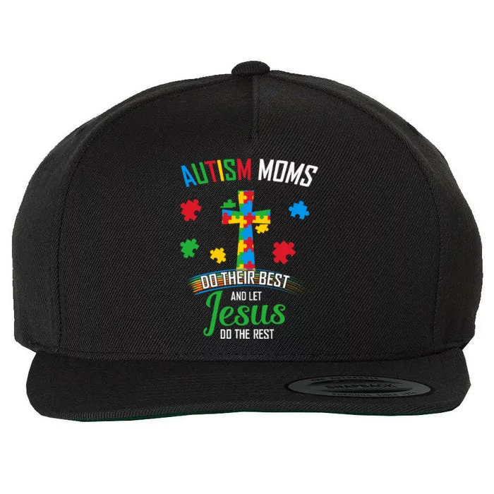 Autism Mom Do Their Best Jesus Do Rest Cross Puzzle Mother's Day Autism Awarenes Wool Snapback Cap