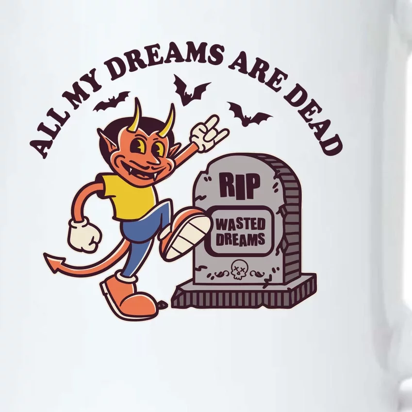 All My Dreams Are Dead RIP Wasted Dreams Retro Cartoon Devil Black Color Changing Mug