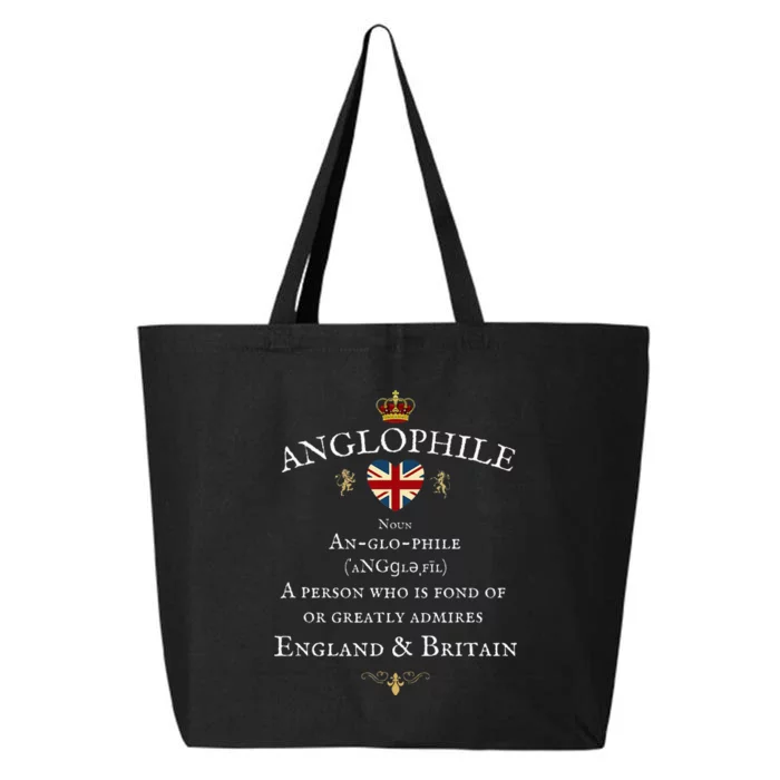 Anglophile Meaning England & Britain Lover British Flag 25L Jumbo Tote