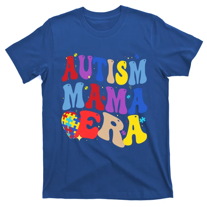 Autism Mama Era Groovy Autism Mom Mothers Day Gift T-Shirt