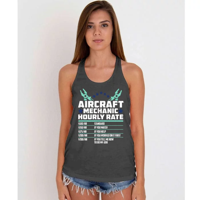 Aircraft Mechanic Engineer Gift Airplane Technician Meaningful Gift Women's Knotted Racerback Tank