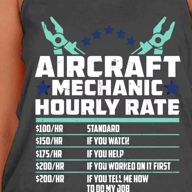 Aircraft Mechanic Engineer Gift Airplane Technician Meaningful Gift Women's Knotted Racerback Tank