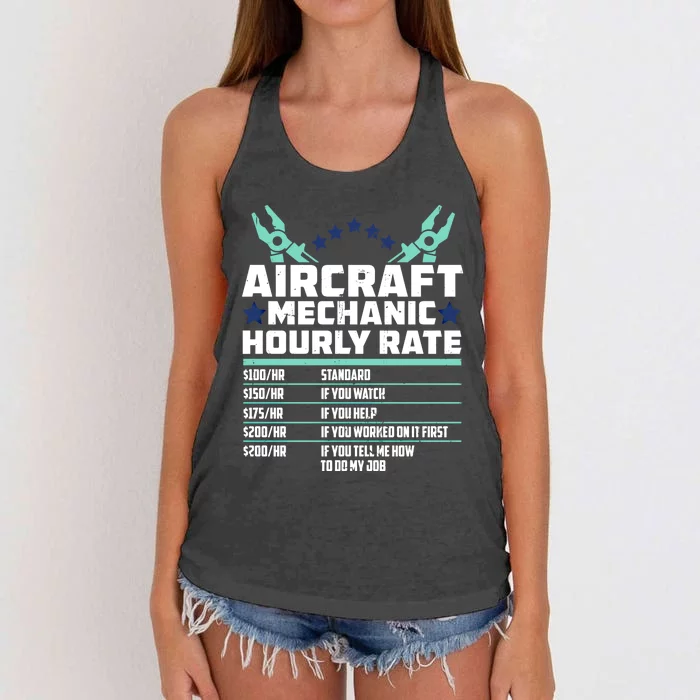 Aircraft Mechanic Engineer Gift Airplane Technician Meaningful Gift Women's Knotted Racerback Tank