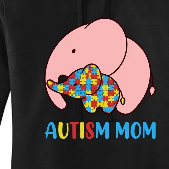 Autism Mom Elephant Autism Awareness Month Gift Women's Pullover Hoodie