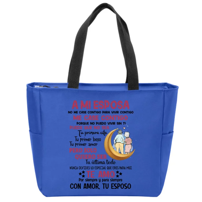 A Mi Esposa No Me Case Contigo Para Vivir Contigo Zip Tote Bag