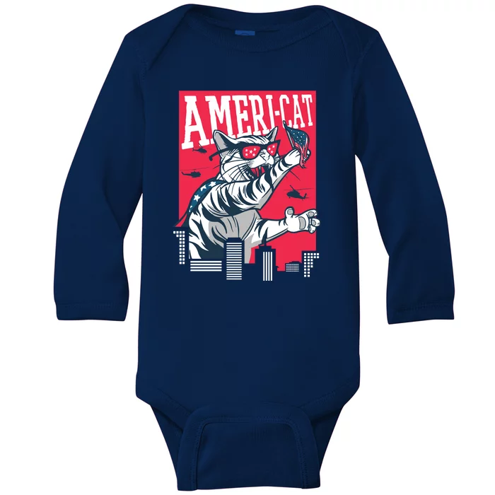 Ameri-Cat Baby Long Sleeve Bodysuit