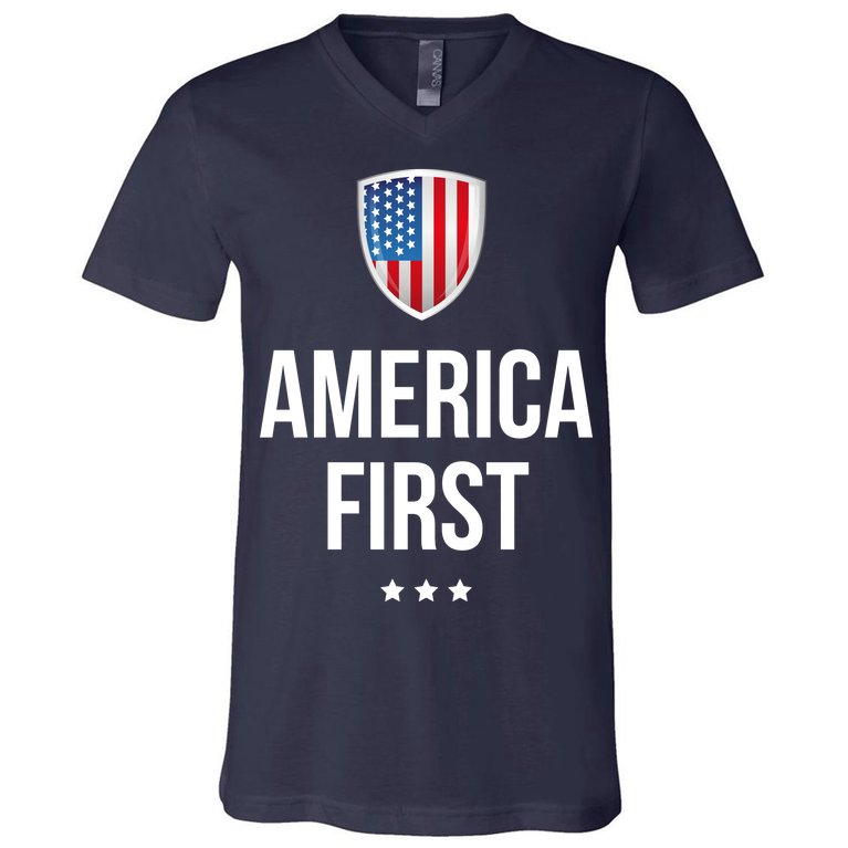 America First - Donald Trump V-Neck T-Shirt