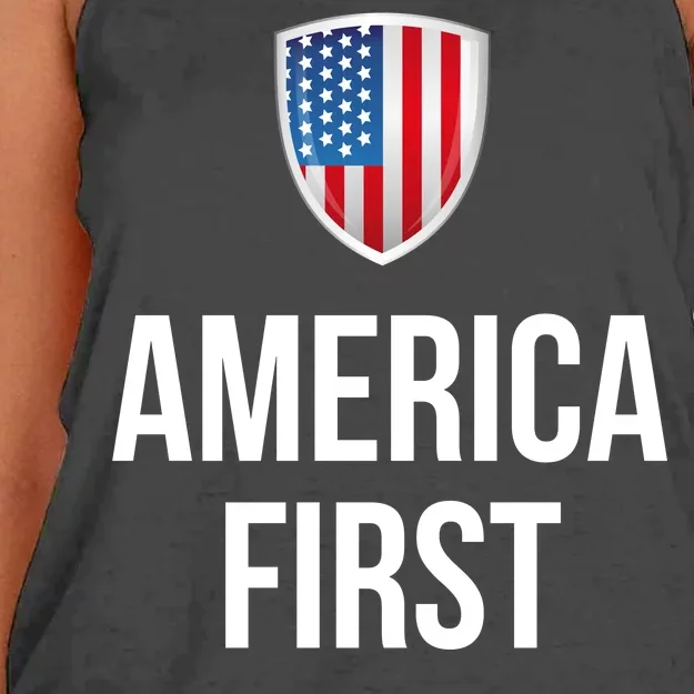 America First Women's Knotted Racerback Tank