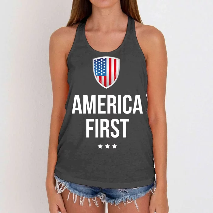 America First Women's Knotted Racerback Tank