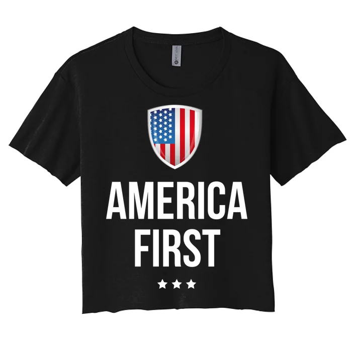 America First Women's Crop Top Tee